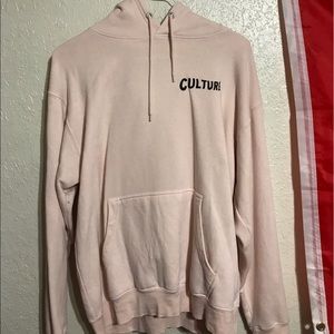 light pink “culture” hoodie